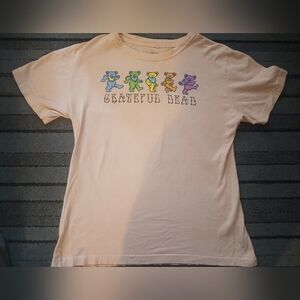 Like New Grateful Dead Band Tee  Tan with Dancing Bears Logo Size L Womens Mens